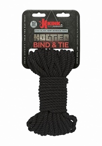 Lina Do Wiązania - 6mm Hemp Bondage Rope - 15m Black - czarna 2404-56-CD