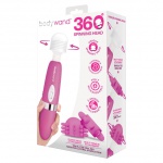 SexShop - Masażer z obrotową główką i nakładkami - Bodywand 360 Spinning Head Wand Massager Set  - online