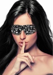 MASKA NA OCZY z nadrukiem Elegancka - Printed Eye Mask - Love Street Art Fasion - Black