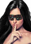 MASKA NA OCZY z nadrukiem Elegancka - Printed Eye Mask - Old School Tattoo Style - Black