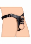Męski pas cnoty z szelkami, uprząż - czarna AF254 - Male Chasitty Harness - Black