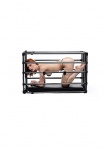 Metalowa klatka do niewoli z materacem BDSM  - AF496 - Kennel Adjustable Puppy Cage with Padded Board