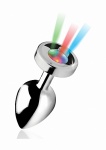 Metalowy korek analny LED 3 kolory - AG173-LARGE - Light Up - Large Anal Plug