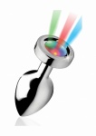 Metalowy korek analny LED 3 kolory - AG173-MEDIUM - Light Up - Medium Anal Plug