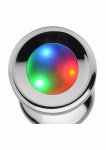 Metalowy korek analny LED 3 kolory - AG173-MEDIUM - Light Up - Medium Anal Plug