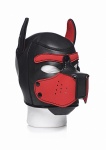 Neoprenowa maska pies - Neoprene Puppy Hood - czarno-czerwona AG292-RED