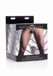 Obciążnik do jąder Diabelskie Wiadro - srebrne AF309 - Hell's Bucket Ball Stretcher with Bucket - Silver