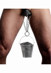 Obciążnik do jąder Diabelskie Wiadro - srebrne AF309 - Hell's Bucket Ball Stretcher with Bucket - Silver