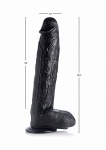 Ogromne Dildo z jądrami - Wściekły Nosorożec - Raging Rhino 17 Inch Veiny Dildo - Czarne AG264-BLACK