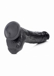 Ogromne Dildo z jądrami - Wściekły Nosorożec - Raging Rhino 17 Inch Veiny Dildo - Czarne AG264-BLACK