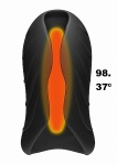 OGRZEWANY MASTURBATOR NOWOCZESNY CZARNY 0694-25-BX - Silicone Warming Stroker - Vibrating - Black