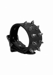 OPASKA Bransoletka skóra ekologiczna - Ouch! Skulls and Bones - Bracelet with Spikes - Black