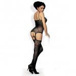 SexShop - Pięknie zdobione Obsessive Bodystocking F204 S/M/L - online
