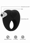 PIERŚCIEŃ EREKCYJNY AUBIN serce - AUBIN vibrating cockring - Black