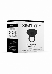 PIERŚCIEŃ EREKCYJNY BARON - BARON vibrating cockring - Black
