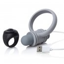 Sexshop - The Screaming O Charged Remote Control Bullet and Ring for Him  Szary - Pierścień erekcyjny do stymulacji krocza, z pilotem - online