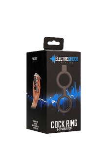 Pierścień erekcyjny Z ELEKTROSTYMULACJĄ - E-Stimulation Cock Ring with Ballstrap - Black