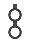 Pierścień erekcyjny Z ELEKTROSTYMULACJĄ - E-Stimulation Cock Ring with Ballstrap - Black