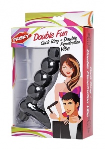 Pierścień na penisa z sondą analną AE388 - Double Fun Cock Ring