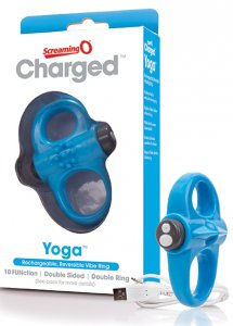 Sexshop - The Screaming O Charged Yoga Vibe Ring  Niebieski - Pierścień wibrujący na penisa - online