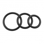 SexShop - Pierścienie silikonowe - Perfect Fit Silicone 3 Ring Kit Mix Black Zestaw - online