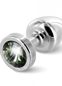 Sexshop - Diogol Anni Butt Plug 25mm Okrągły Srebrny z Czarnym - Plug analny ozdobny - online