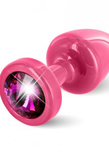 Sexshop - Diogol Anni Butt Plug 25mm Okrągły Różowy z Różowym - Plug analny ozdobny - online
