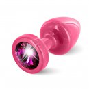 Sexshop - Diogol Anni Butt Plug 25mm Okrągły Różowy z Różowym - Plug analny ozdobny - online