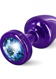 Sexshop - Diogol Anni Butt Plug 25mm Okrągły Fioletowy z Niebieskim - Plug analny ozdobny - online