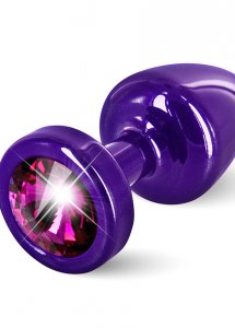 Sexshop - Diogol Anni Butt Plug 25mm Okrągły Fioletowy z Różowym - Plug analny ozdobny - online