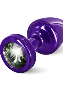 Sexshop - Diogol Anni Butt Plug 25mm Okrągły Fioletowy z Czarnym - Plug analny ozdobny - online
