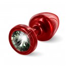 Sexshop - Diogol Anni Butt Plug 25mm Okrągły Czerwony z Czarnym - Plug analny ozdobny - online