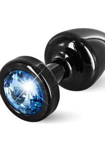 Sexshop - Diogol Anni Butt Plug 25mm Okrągły Czarny z Niebieskim - Plug analny ozdobny - online