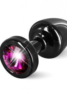 Sexshop - Diogol Anni Butt Plug 25mm Okrągły Czarny z Różowym - Plug analny ozdobny - online