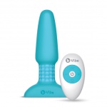 SexShop - Plug analny rotujący i wibrujący sterowany zdalnie - Bvibe Rimming Remote Control Plug  Niebieski - online