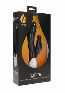 PODGRZEWANY wibrator PRĄŻKI STYMULACJA Ignite  - Ignite - Rechargeable Heating G-Spot Rabbit Vibrator - Black