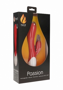 PODGRZEWANY wibrator STYMULACJA łechtaczki Passion - Passion - Rechargeable Heating G-Spot RabbitÂ VibratorÂ  - Red