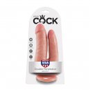 Sexshop - King Cock Double Penetrator Flesh - Podwójne dildo z przyssawką - online