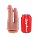 Sexshop - King Cock Double Penetrator Flesh - Podwójne dildo z przyssawką - online
