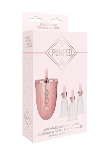 POMPKA do sutków i łechtaczki ZESTAW rozmiar L - Automatic Rechargeable Clitoral & Nipple Pump Set - L - Pink