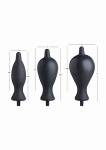 Pompowany silikonowy korek analny Dark Inflator - czarna AG200 - Dark Inflator Silicone Inflatable Plug - Black