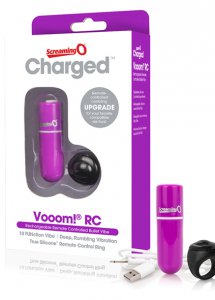 Sexshop - The Screaming O Charged Remote Control Vooom Bullet  Fioletowy - Potężny mini wibrator ze zdalnym sterowaniem - online