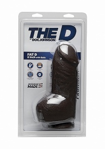 Realistyczny gruby Penis 1705-88-CD - Fat D - 8 Inch with Balls - FIRMSKYN - Chocolate