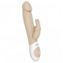 Sexshop - The Rabbit Company The Realistic Rabbit  Kremowy - Realistyczny wibrator ze stymulatorem - online