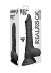Realrock Dildo 10" jądra realistyczne 25cm - Realistic Dildo With Balls - 25 cm - Black