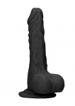Realrock Dildo 10" jądra realistyczne 25cm - Realistic Dildo With Balls - 25 cm - Black