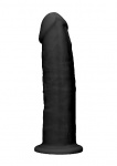 Realrock Dildo 15,5CM przyssawka bez jąder REAL - Silicone Dildo Without Balls - Black - 15,3 cm