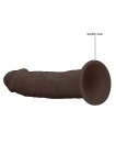 Realrock Dildo 15,5CM przyssawka bez jąder REAL - Silicone Dildo Without Balls - Brown - 15,3 cm