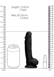 Realrock Dildo 17,8CM przyssawka JĄDRA - Silicone Dildo With Balls - Black - 17,8 cm