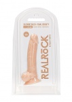 Realrock Dildo 17,8CM przyssawka JĄDRA - Silicone Dildo With Balls - Flesh - 17,8 cm